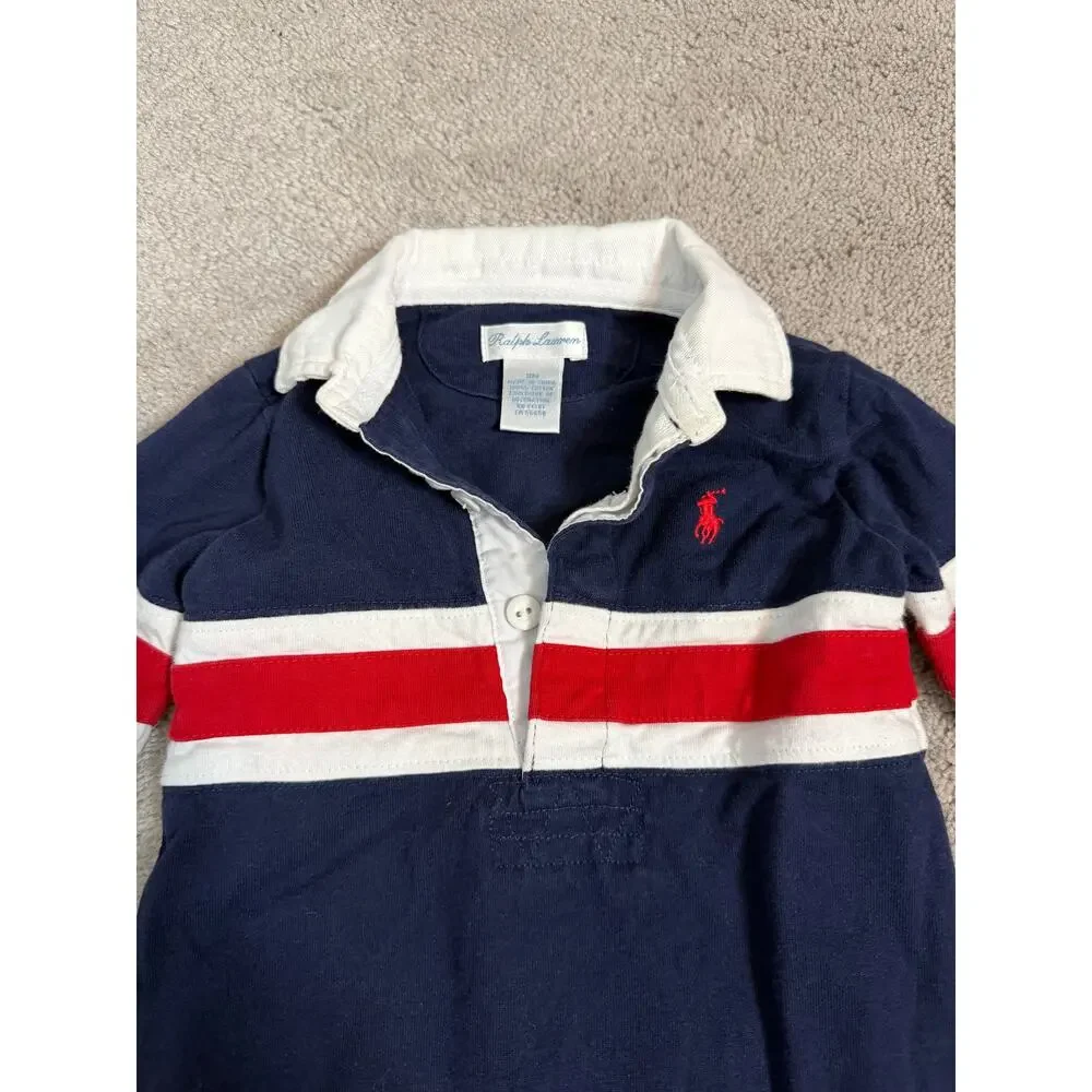 Polo Ralph Lauren 9 mo Boys Polo Jumpsuit One Piece Navy Blue